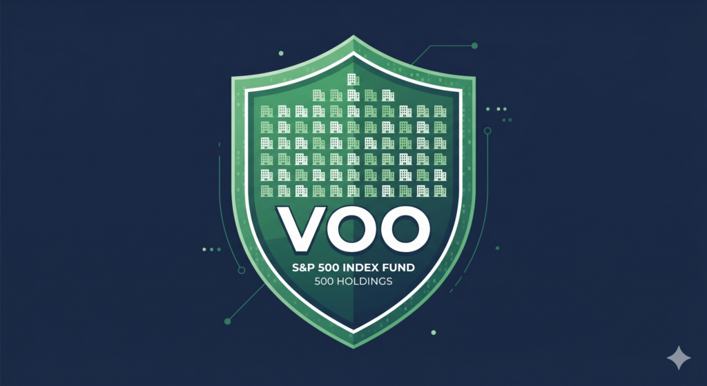 An illustration representing the VOO Vanguard S&P 500 ETF containing 500 of the largest US companies